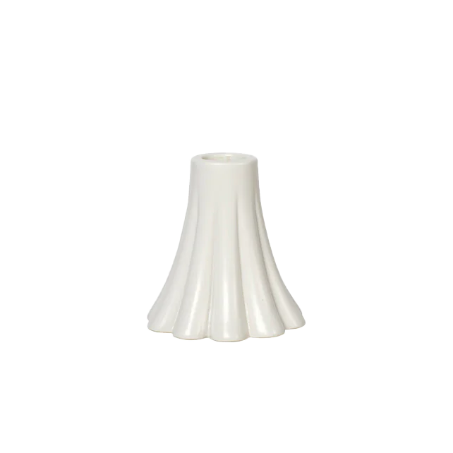 Broste Heli matt glazed fluted candle holder 8cm