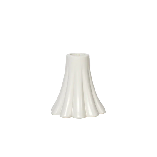 Broste Heli matt glazed fluted candle holder 8cm