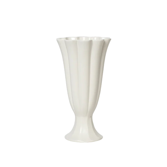 Broste Heli pedestal vase cream 22cm