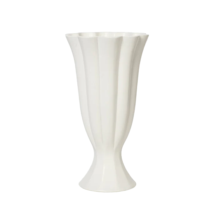 Broste Heli pedestal vase cream 30cm
