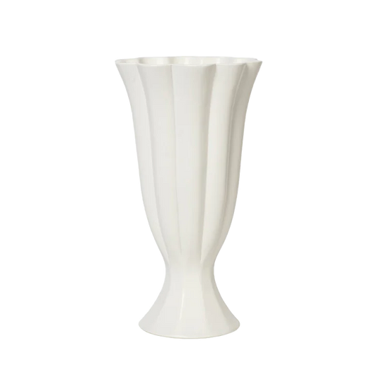 Broste Heli pedestal vase cream 30cm