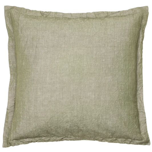 Broste Linn cushion cover 50cm grape leaf green