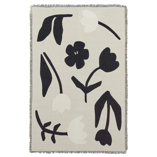 Broste Rosita reversible throw 130 x 180cm black