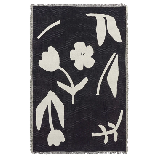 Broste Rosita reversible throw 130 x 180cm black