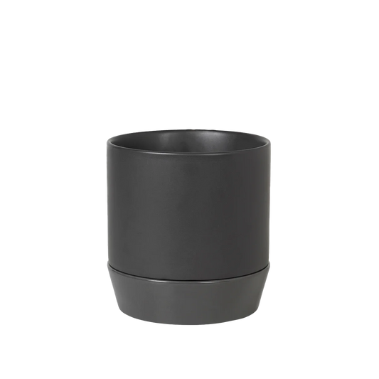 Broste denise pot with saucer charcoal 18cm