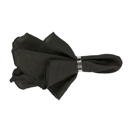 Broste linen napkin black