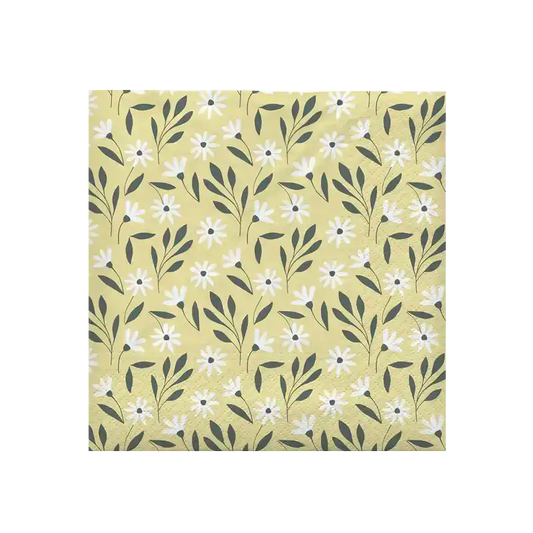 Broste meadow set of 20 paper napkins yellow