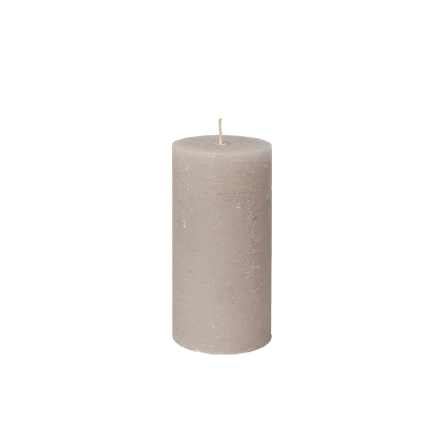 Broste rustic pillar candle 13.5cm linen