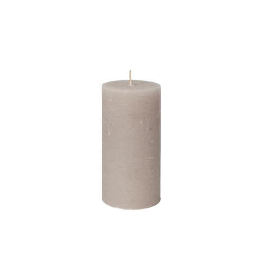 Broste rustic pillar candle 13.5cm linen