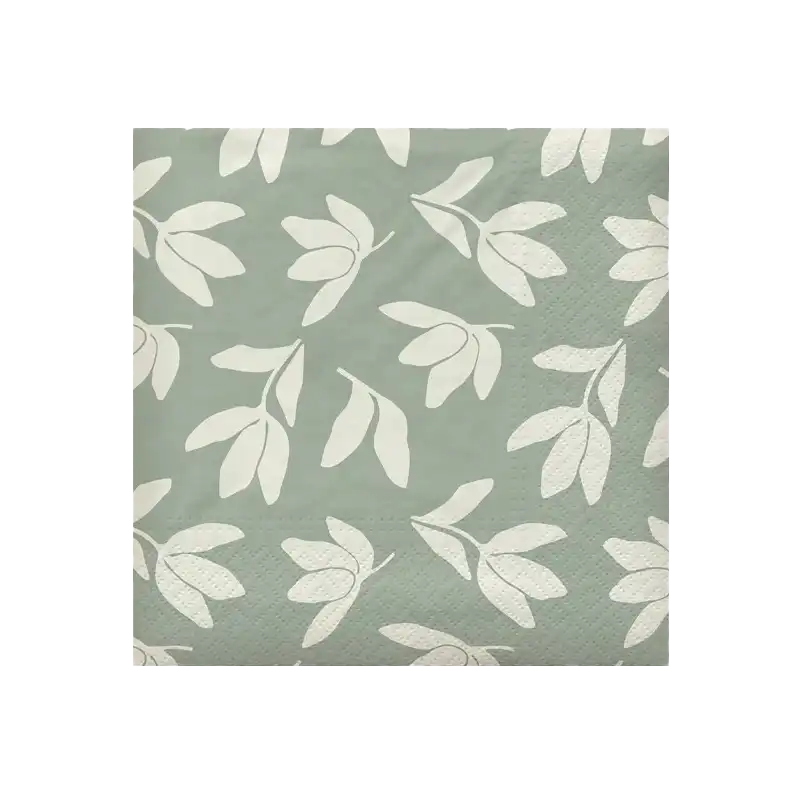 Broste Herbert set of 20 paper napkins sage