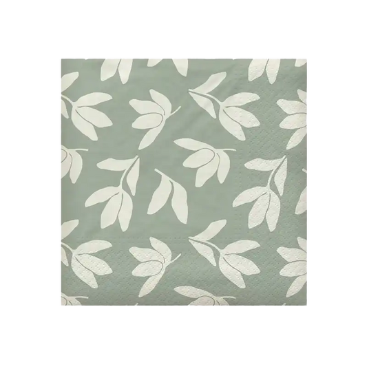 Broste Herbert set of 20 paper napkins sage