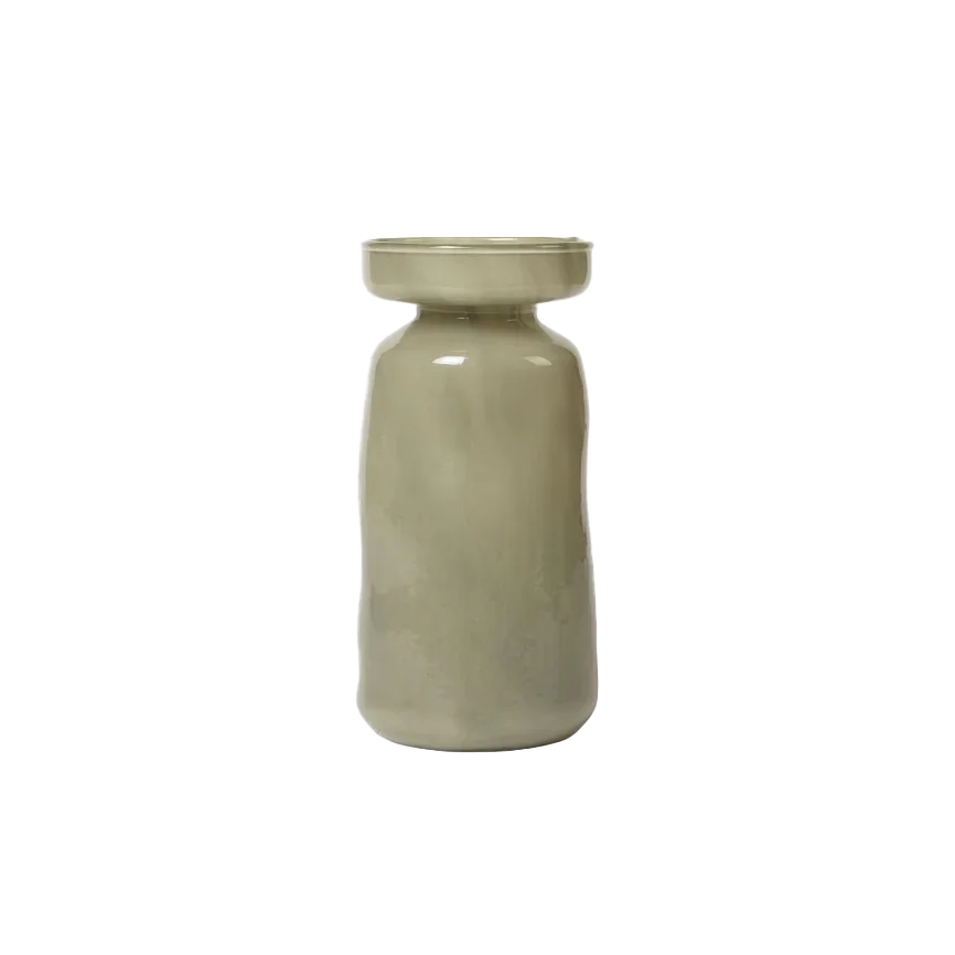 Broste solai mouth-blown vase 19cm pistachio