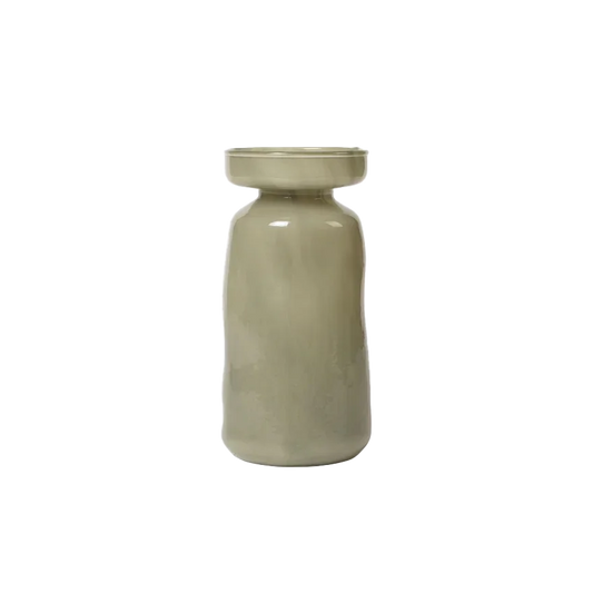 Broste solai mouth-blown vase 19cm pistachio