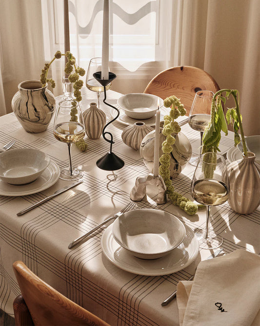 Broste White wine glass smoke grey