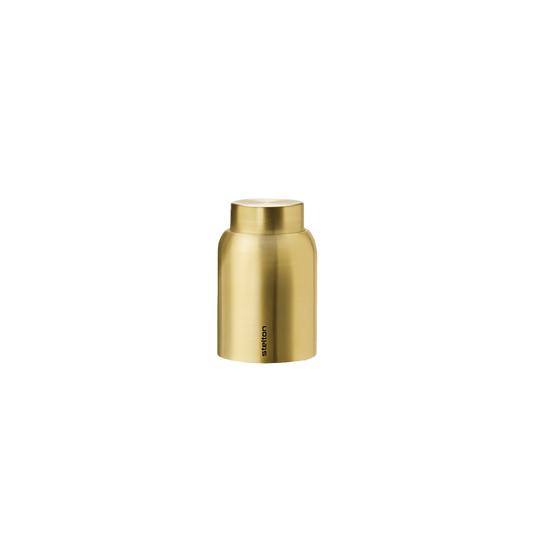 Brushed brass champagne stopper with vacuum seal