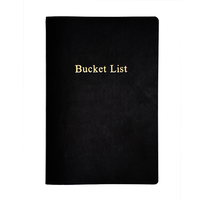 Bucket List A5 notebook with vegan leather cover black