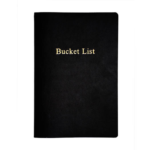 Bucket List A5 notebook with vegan leather cover black