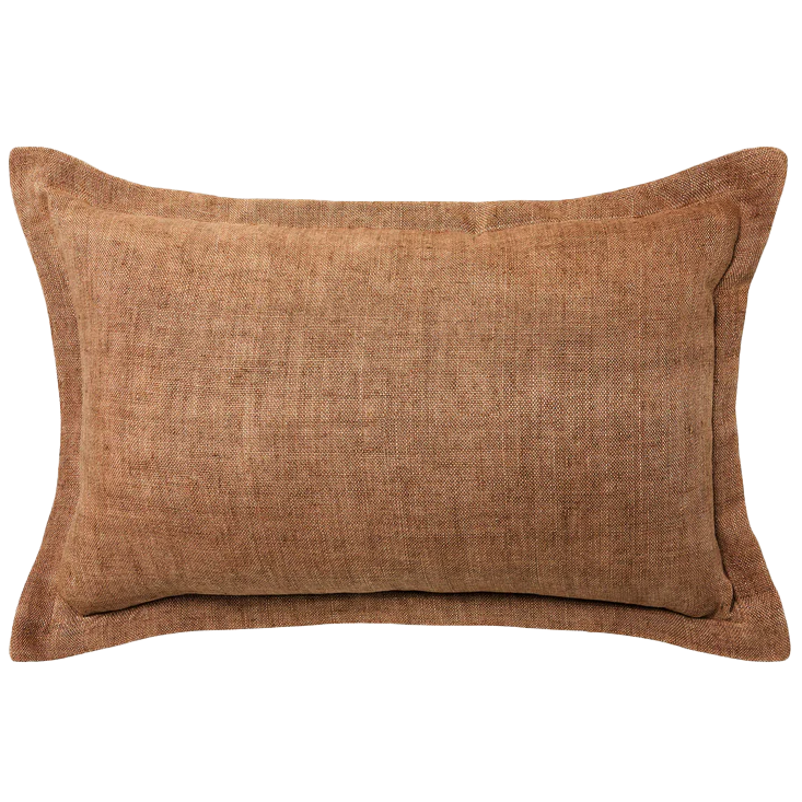 Burton tailored linen cushion cover 40x65cm cafe