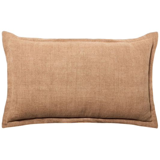 Burton tailored linen cushion cover 40x65cm toffee