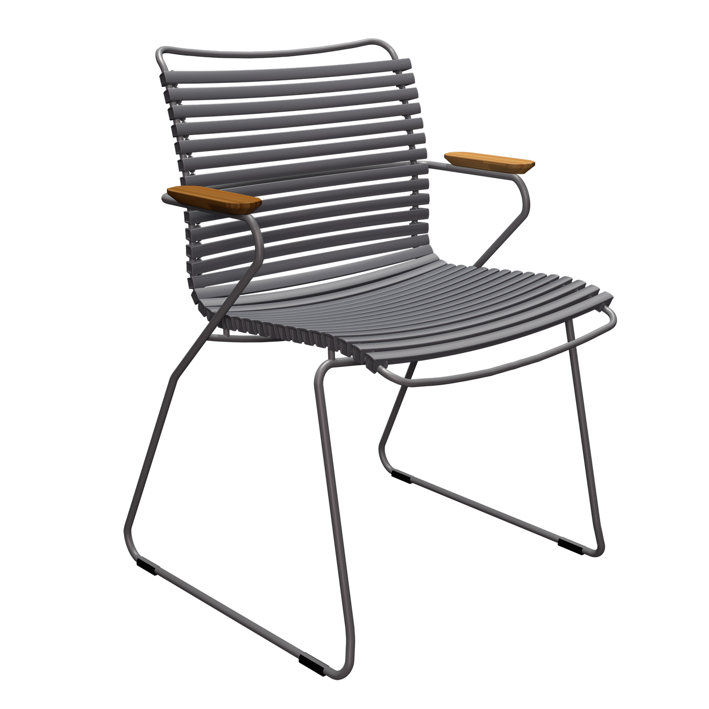 Outdoor click dining chair with armrests