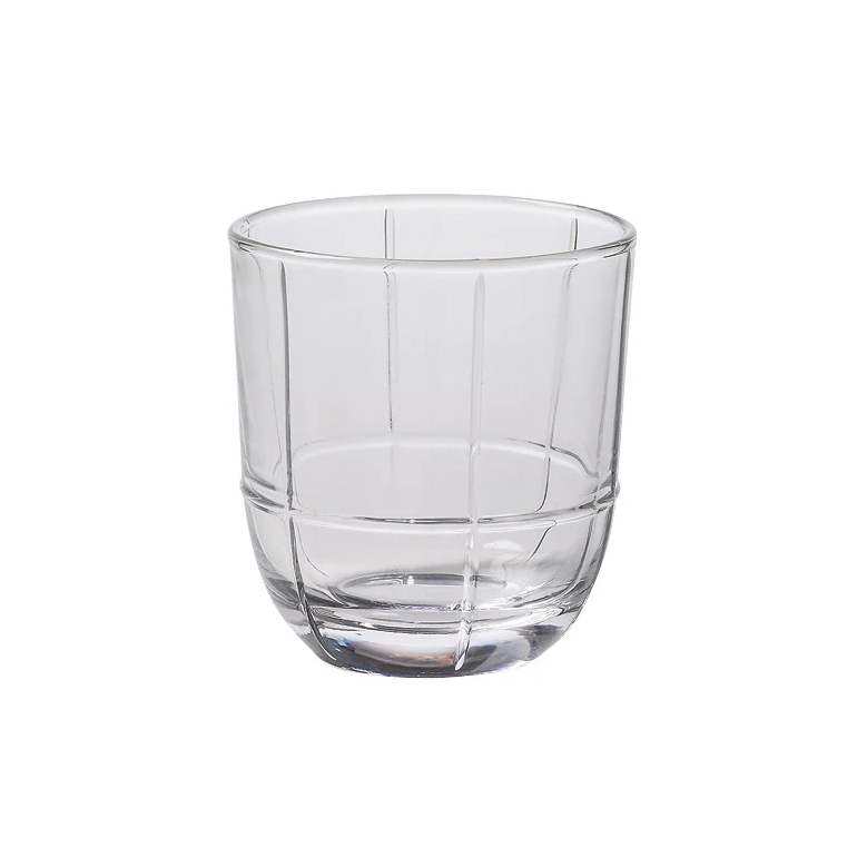 Grid glass tumbler clear
