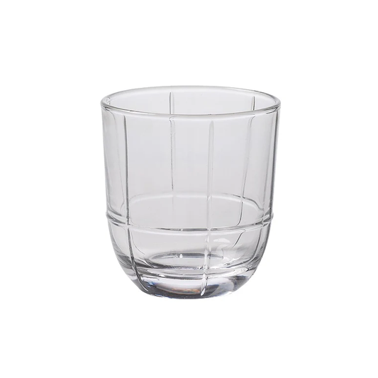 Grid glass tumbler clear