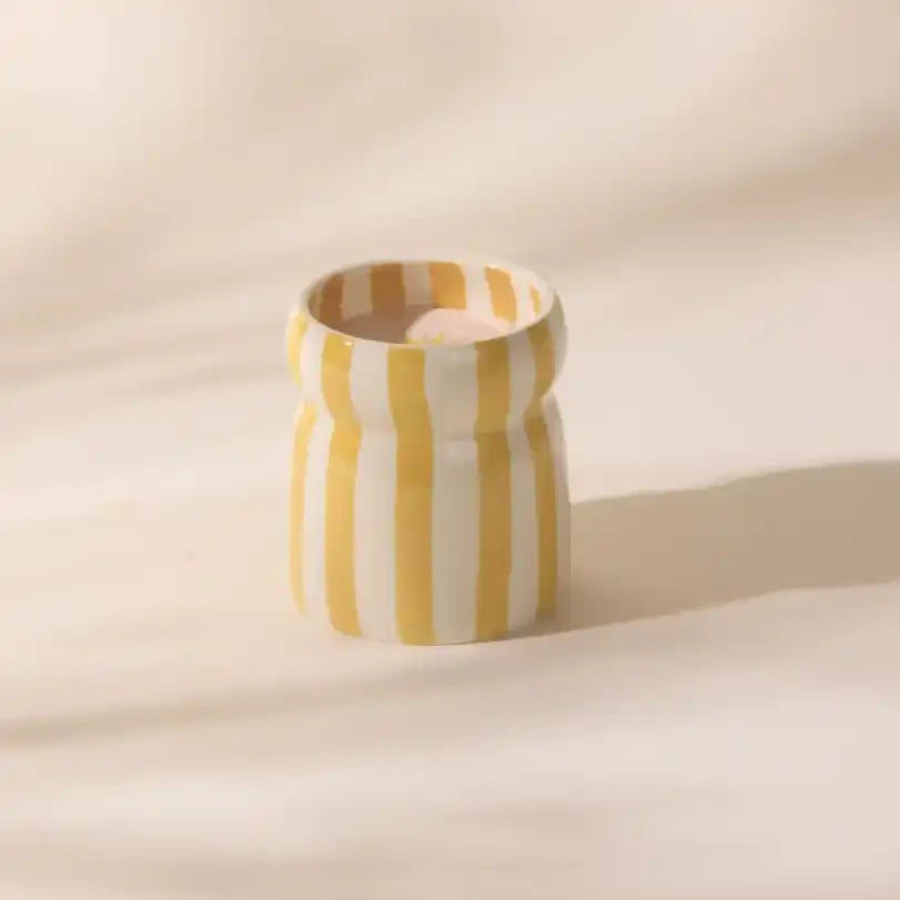 Striped ceramic soy candle Gold Coast