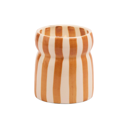 Striped ceramic candle Sienna Sunset 184g