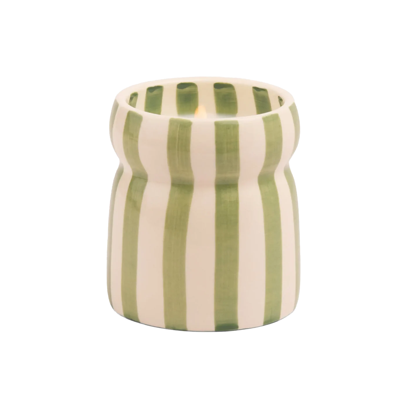 Striped ceramic soy candle Bora Bora