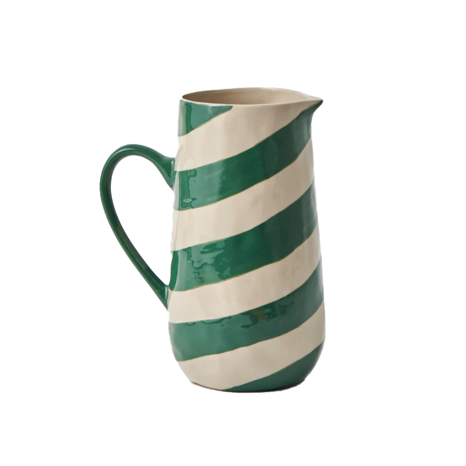 Cabana stripe jug green 21cm