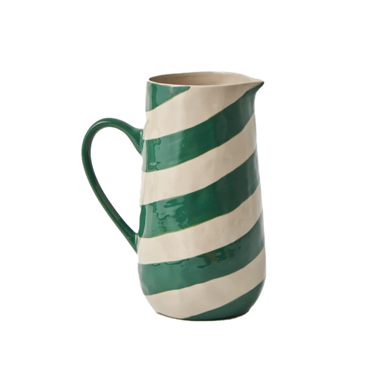 Cabana stripe jug green 21cm