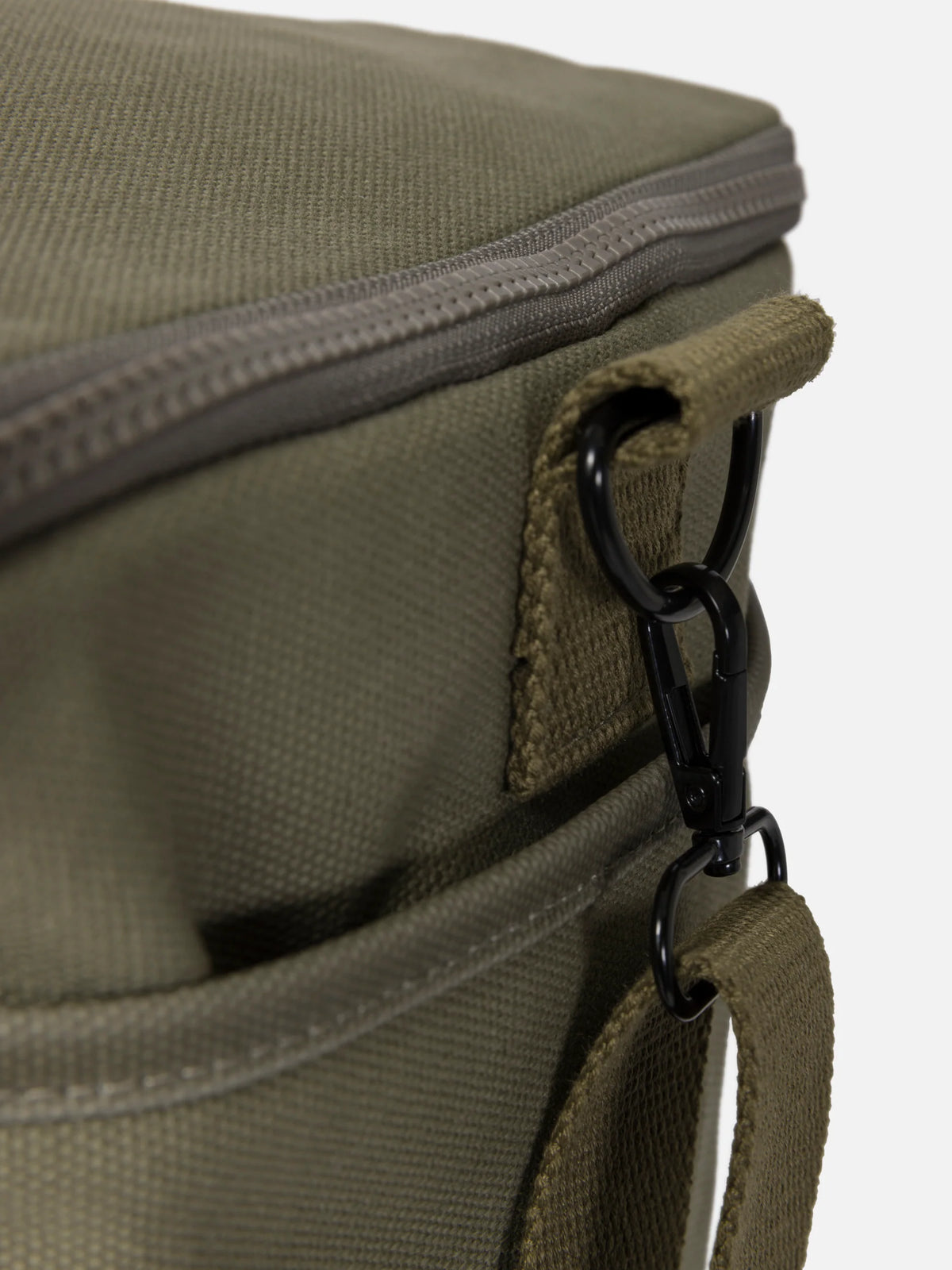 Canvas cooler bag tall olive green 35cm