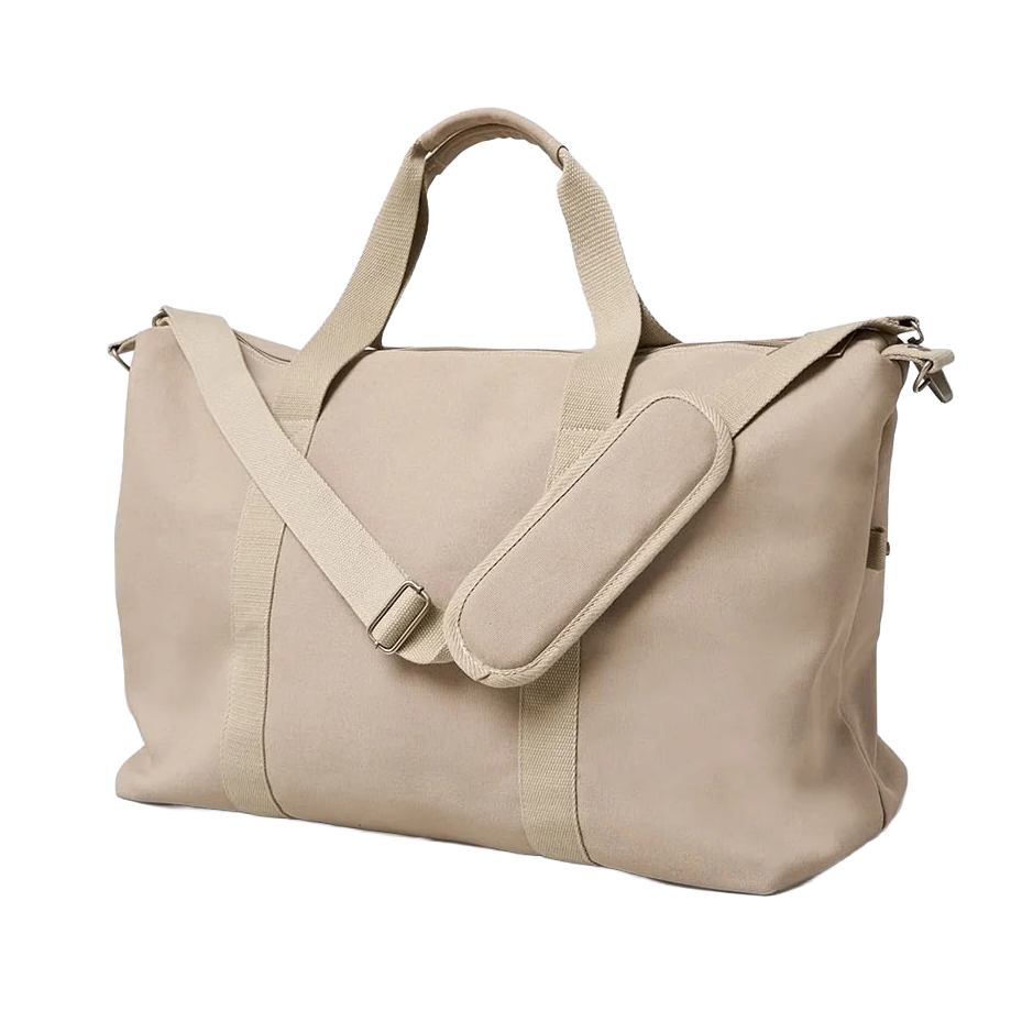 Canvas weekender bag taupe
