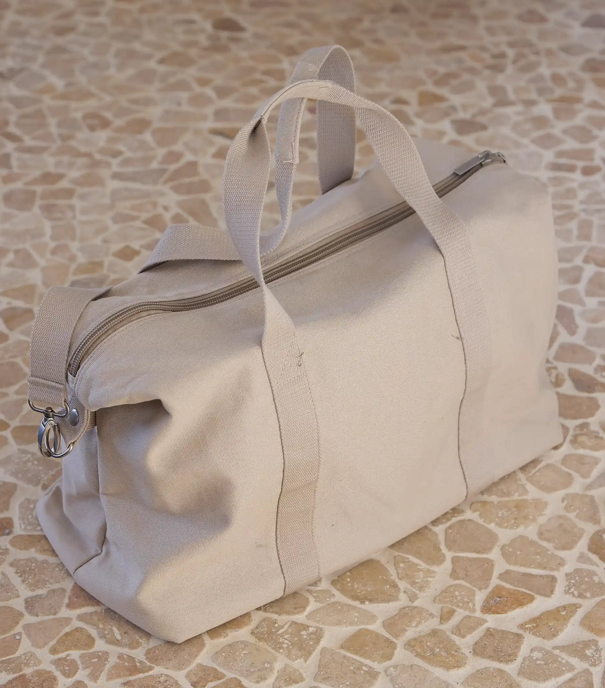 Canvas weekender bag taupe