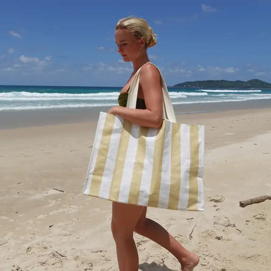 SunnyLife carryall beach bag butternut stripe