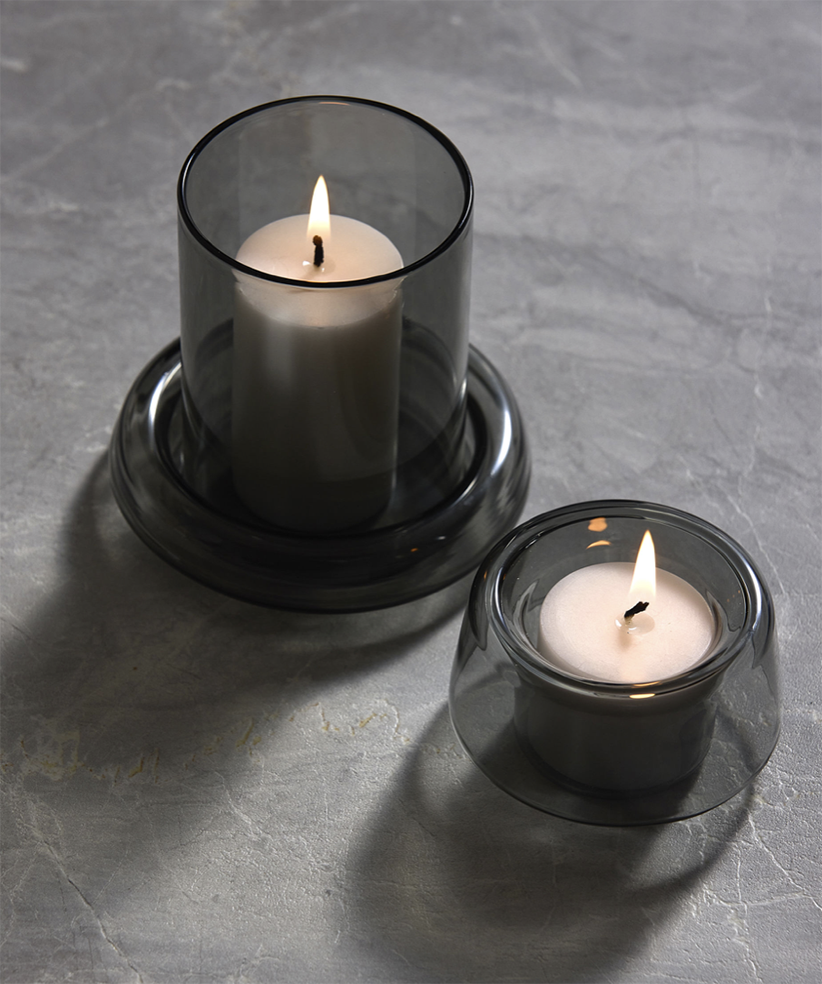 Cascade tealight holder smoke