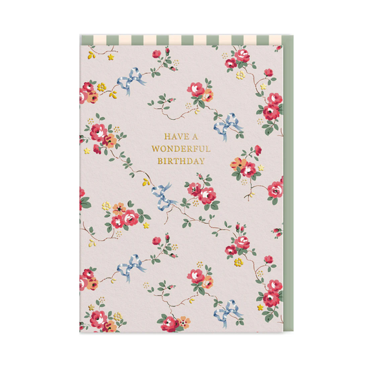 Cath Kidston birthday bows and roses card