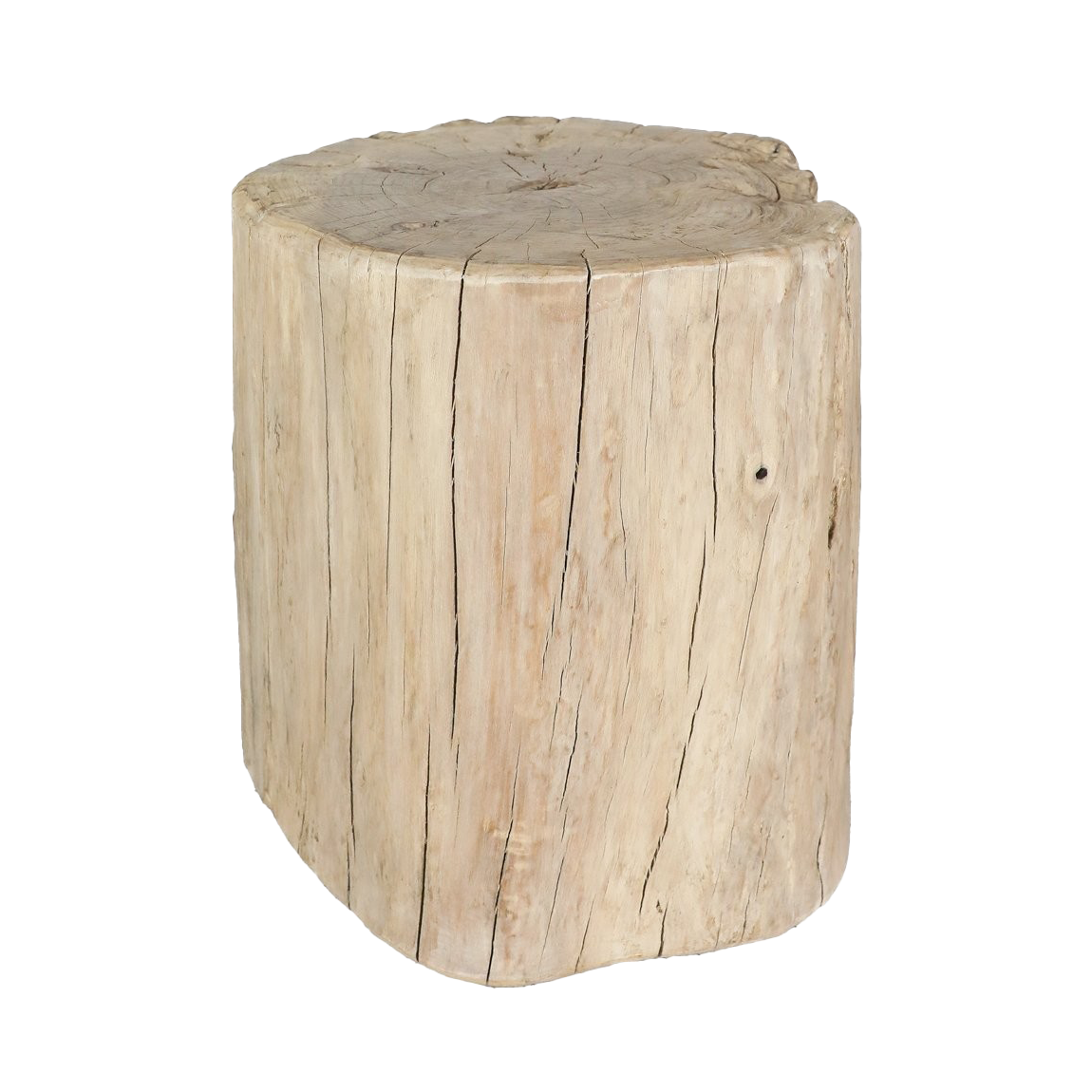 Round stump side table 38cm high natural