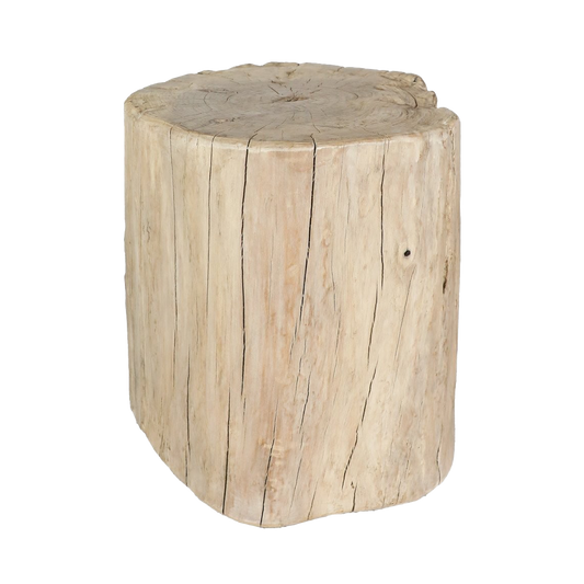 Round stump side table 38cm high natural