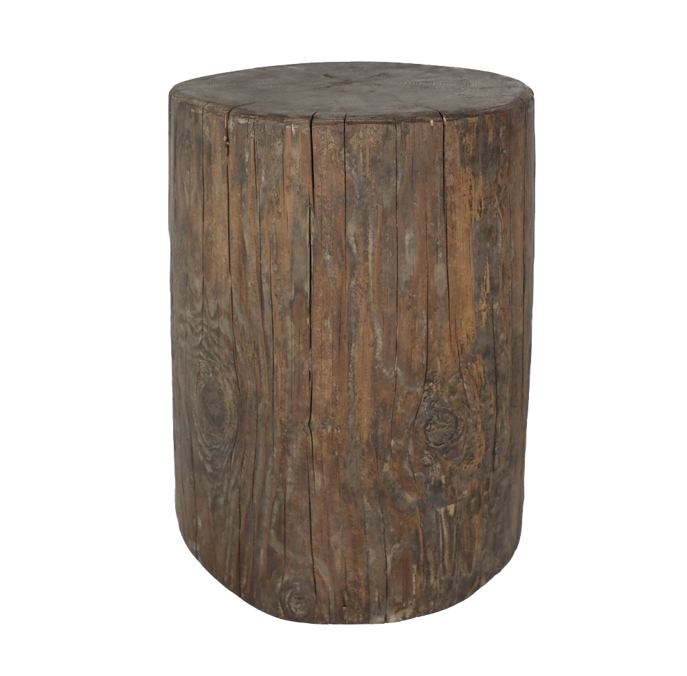 Cava round stump side table 38cm high walnut