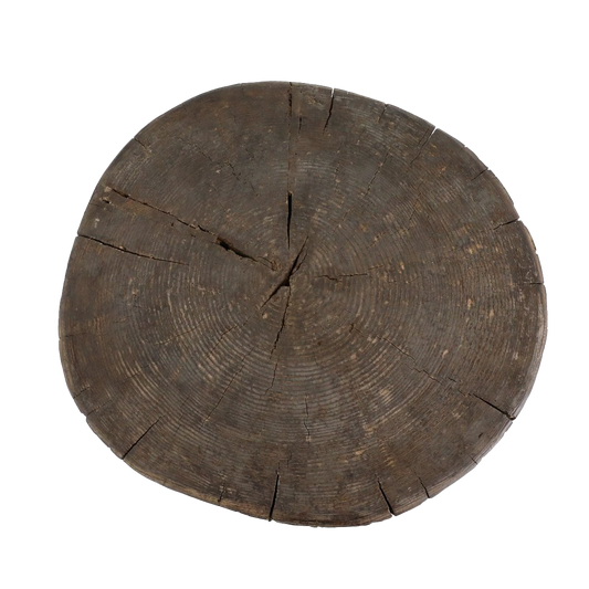 Round stump side table 38cm high walnut