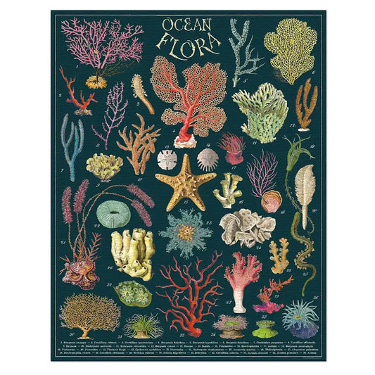 1000-piece vintage jigsaw puzzle ocean flora