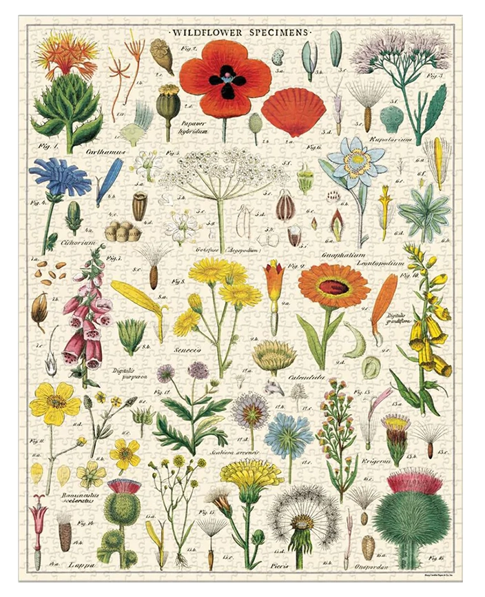 1000-piece vintage jigsaw puzzle wildflowers