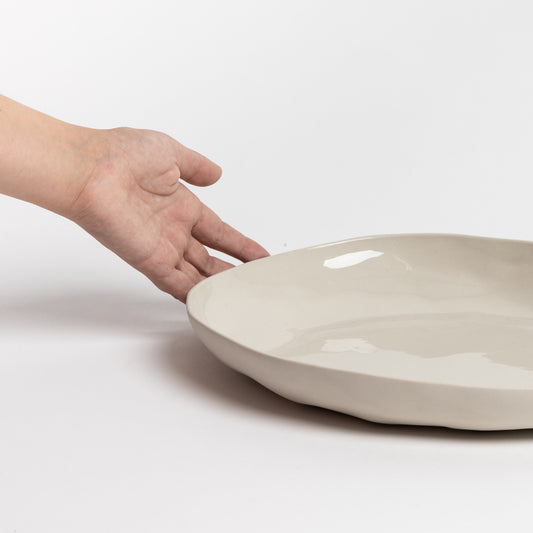 Ceramic organic shaped platter bone 38cm