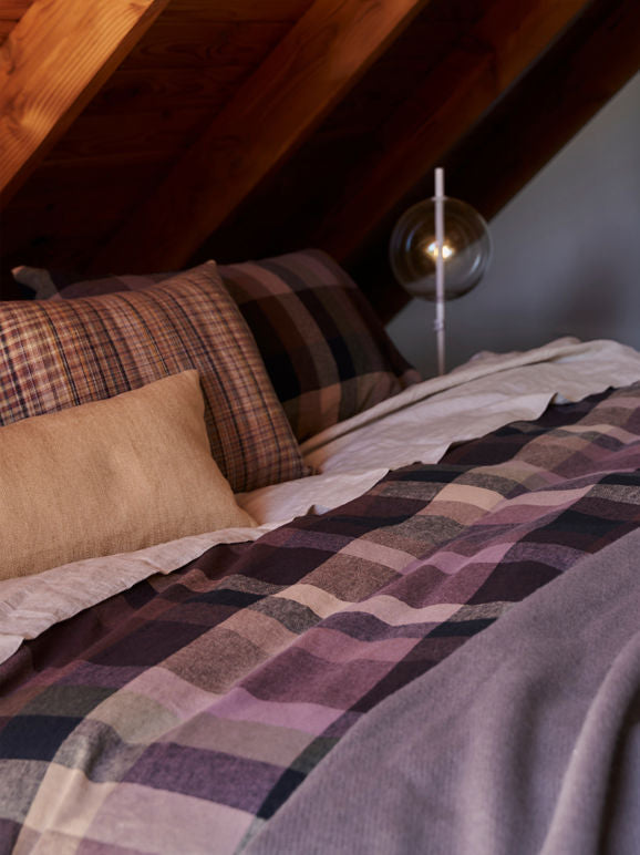 Chambray linen flat sheet oatmeal