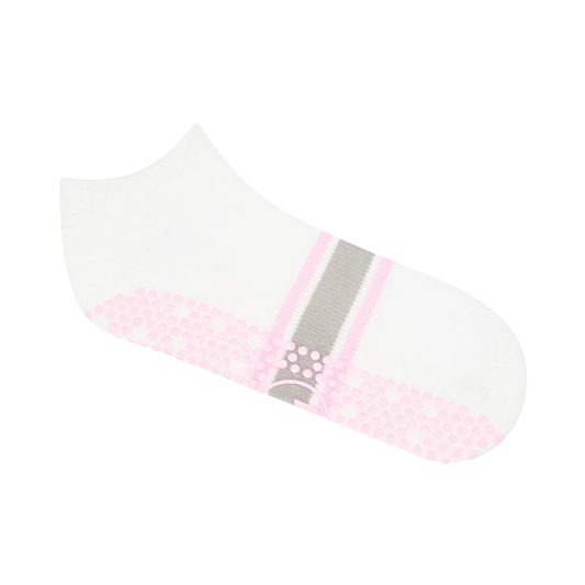 Classic low rise grip socks pink stripe