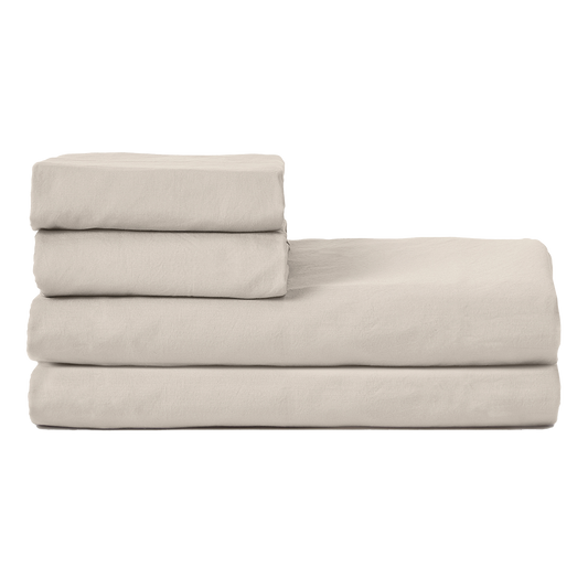 Classic organic cotton fitted sheet beige