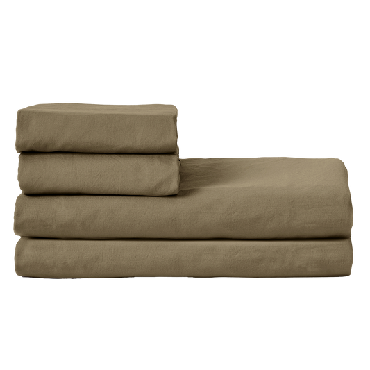Classic organic cotton fitted sheet olive