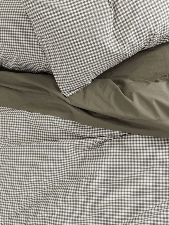 Classic organic cotton flat sheet olive
