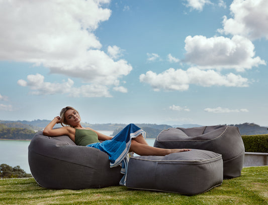 Coast outdoor beanbag with contrast piping XL